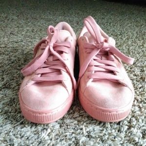 Pink Puma Canvas Sneakers